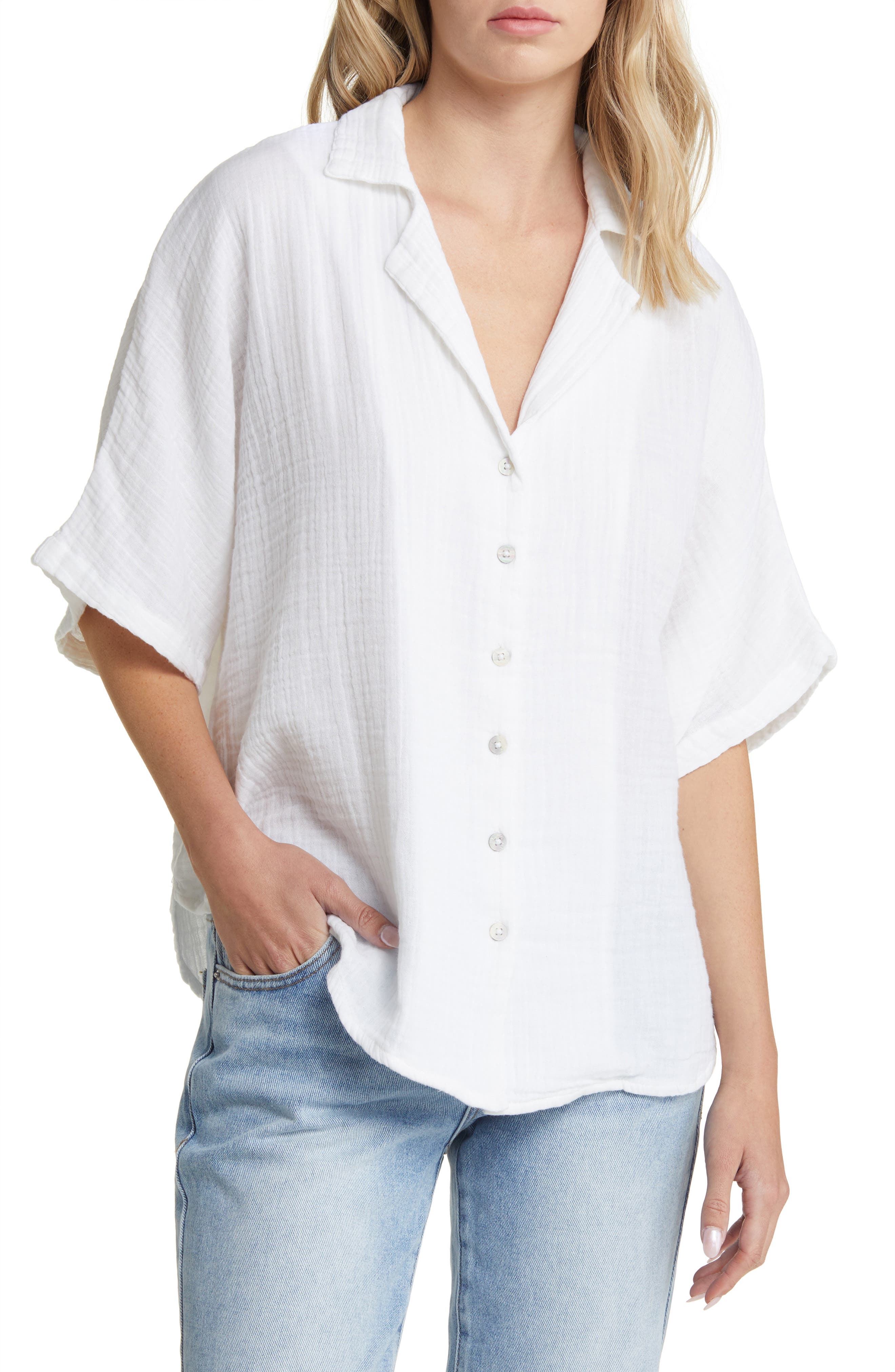 Premium Surf Cotton Gauze Button-Up Shirt - image 3