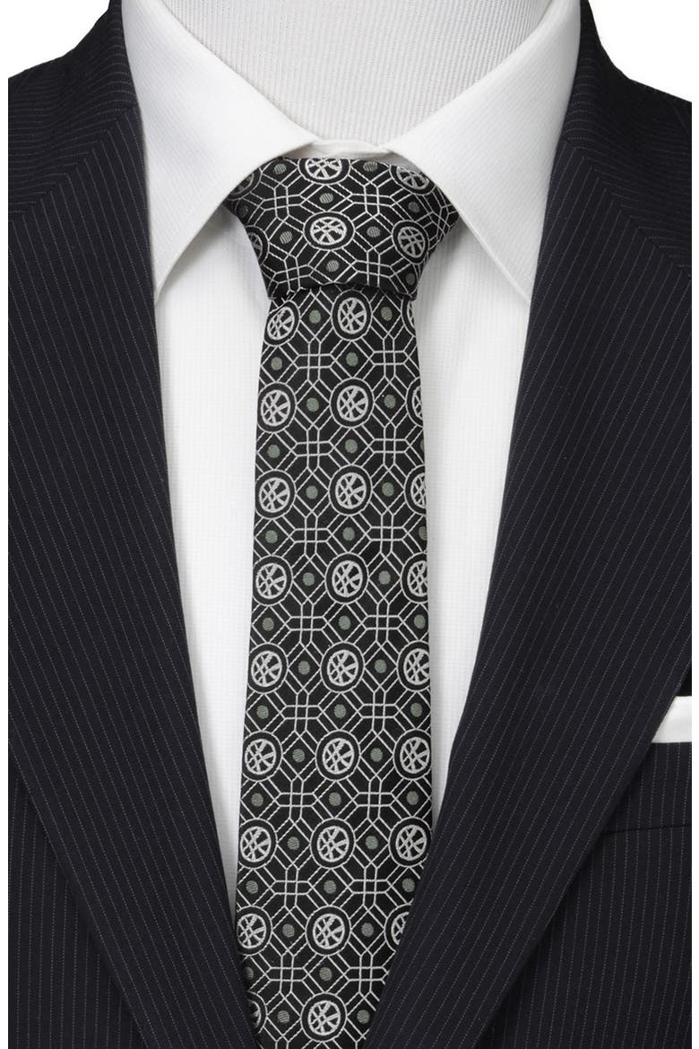 Doctor Strange Silk Tie, Crew Socks & Cuff Links Set, Alternate, color, BLACK