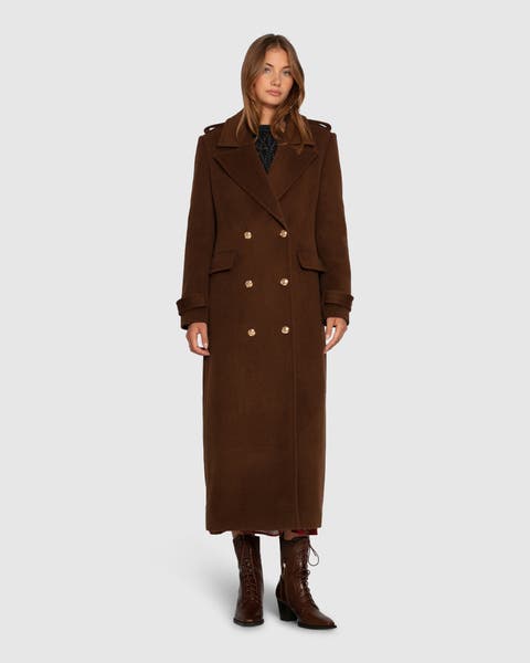 Command Wool Blend Double Breast Maxi Coat