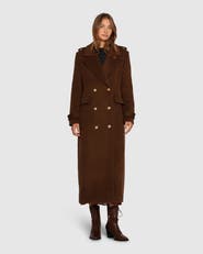 Belle & Bloom Command Wool Blend Double Breast Maxi Coat