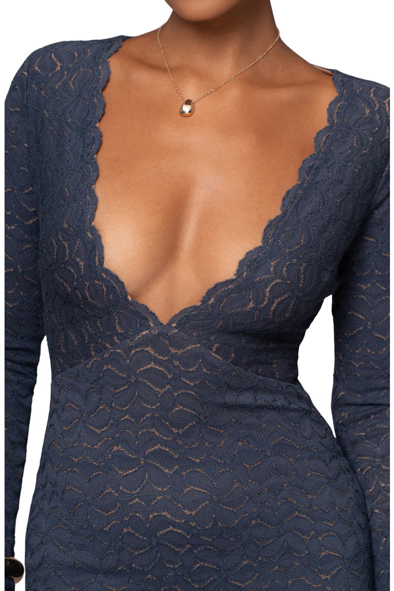 Reunited Lace Long Sleeve Maxi Dress, Alternate, color, BLUE