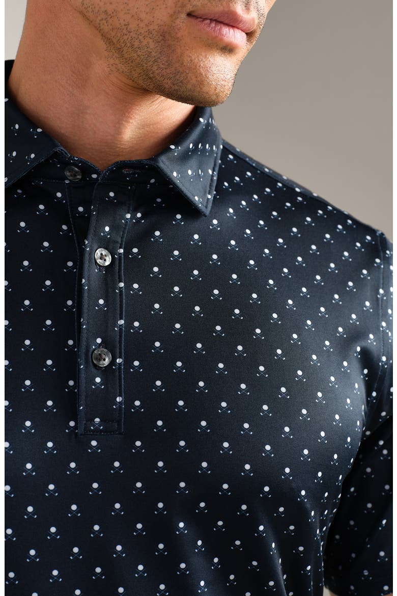 Drive Time Performance Polo, Alternate, color, TRUE NAVY/ WHITE CLUB PRINT