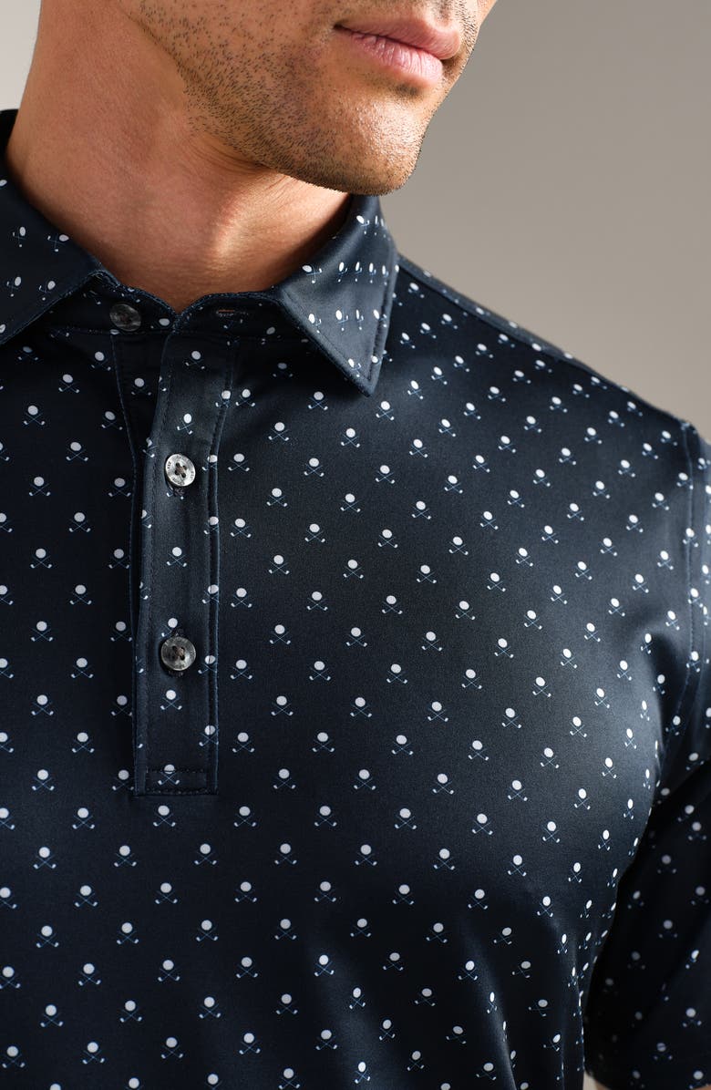 Rhone Drive Time Performance Polo, Alternate, color, True Navy/ White Club Print