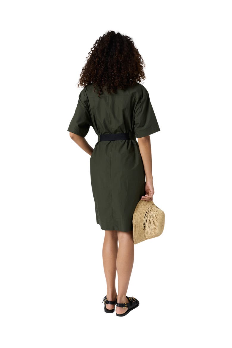 Rizlene Short Sleeve Belted Waist Dress, Alternate, color, Khaki Green