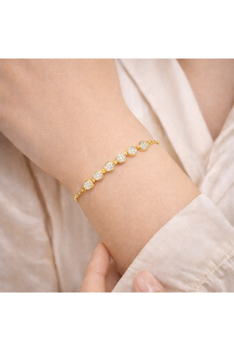 Gold-Tone Crystal Adjustable Bracelet, Alternate, color, Gold