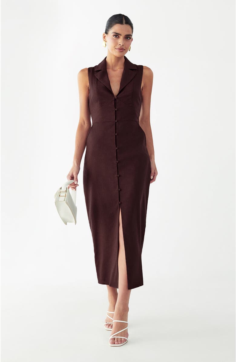 WILLA Barossa Midi Dress, Alternate, color, Chocolate