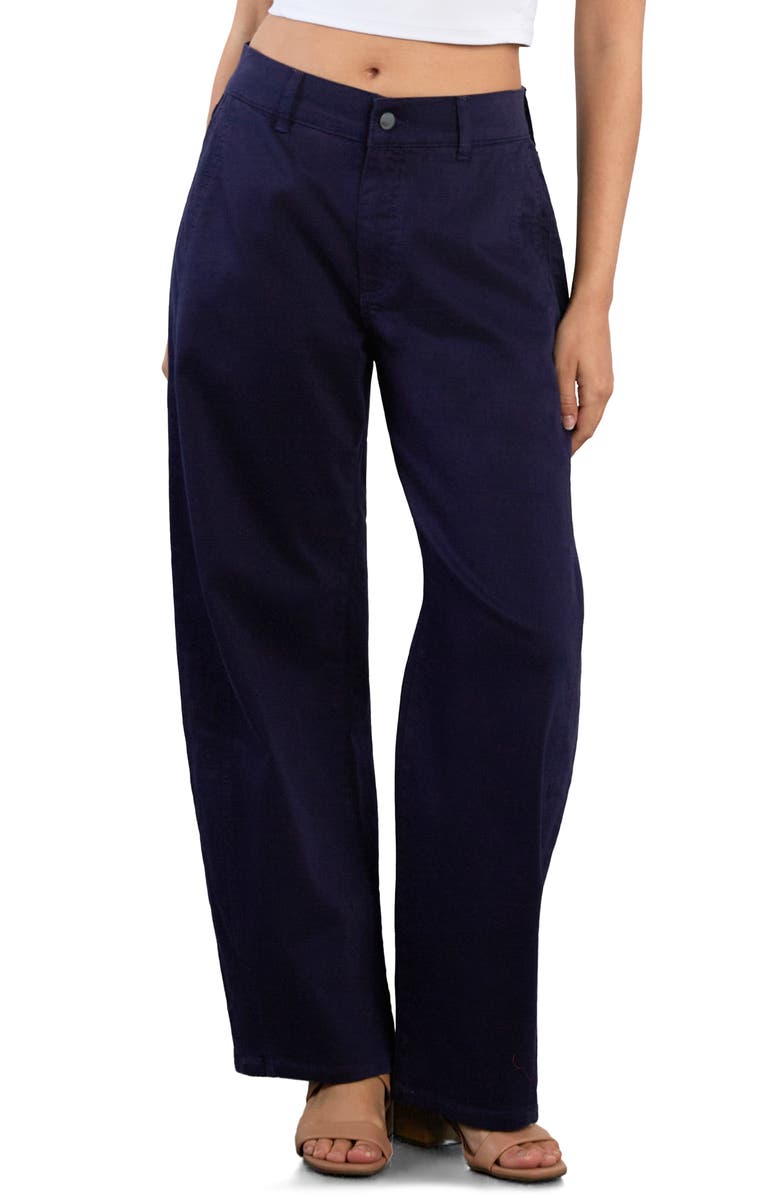Wash Lab Denim Sweetheart Stripe Barrel Leg Jeans, Alternate, color, Eclipse
