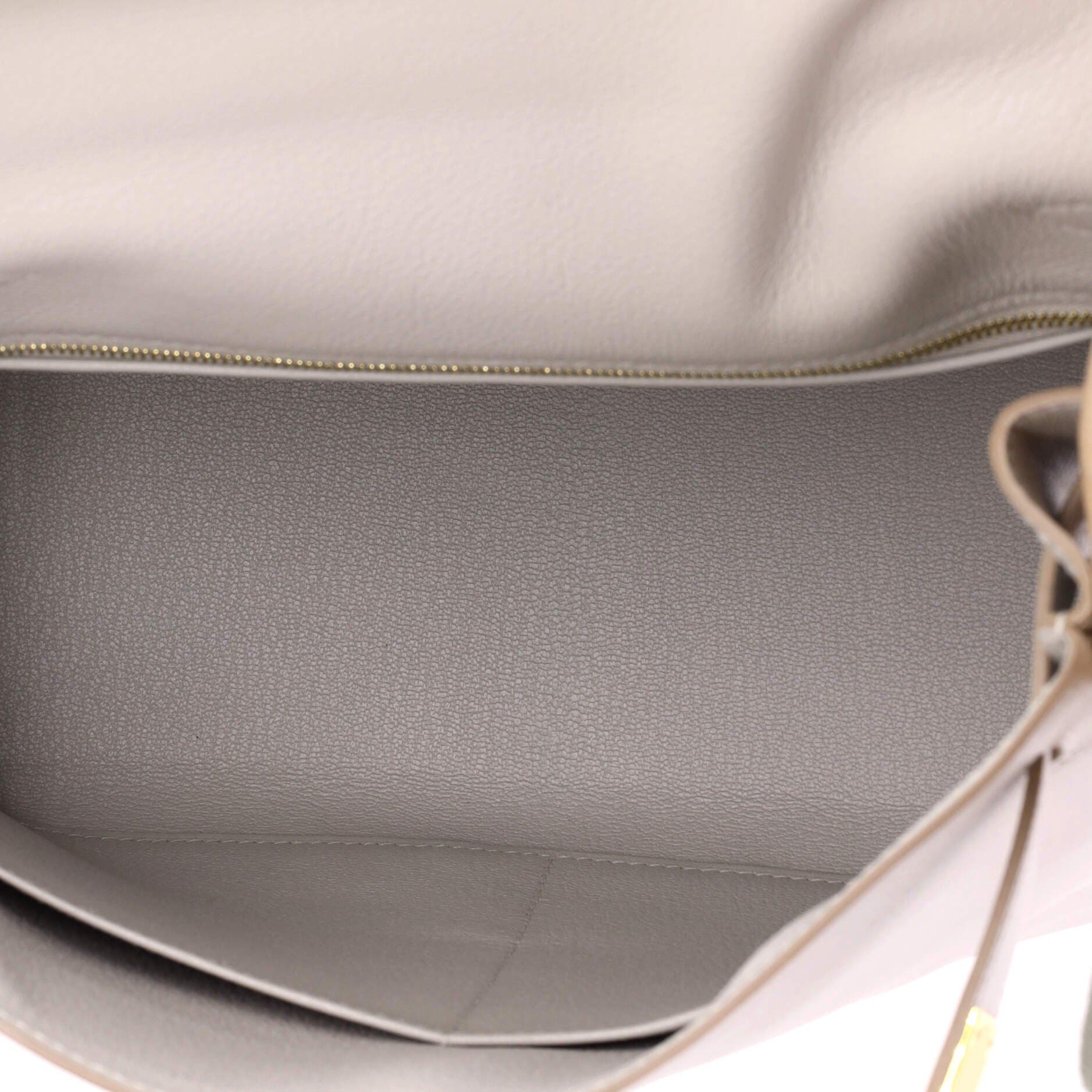 Pre-Owned Hermes Kelly Handbag Grey Evercolor with Gold Hardware 28, Alternate, color, Gris Perle