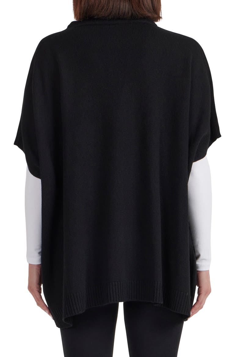 Wool & Cashmere Blend Chain Trim Knit Capelet Top, Alternate, color, BLACK