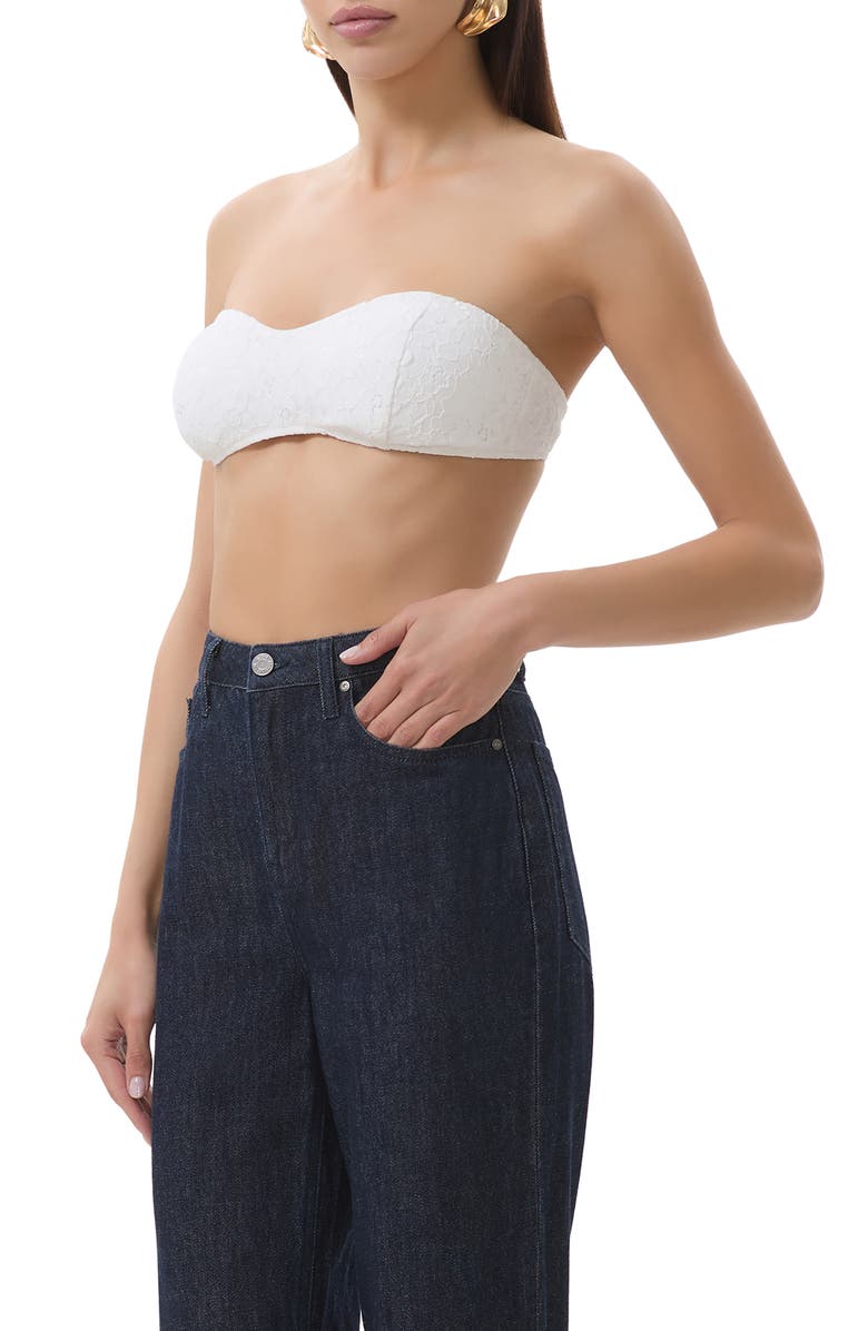 AFRM Ortiz Lace Bandeau Top, Main, color, Bright White