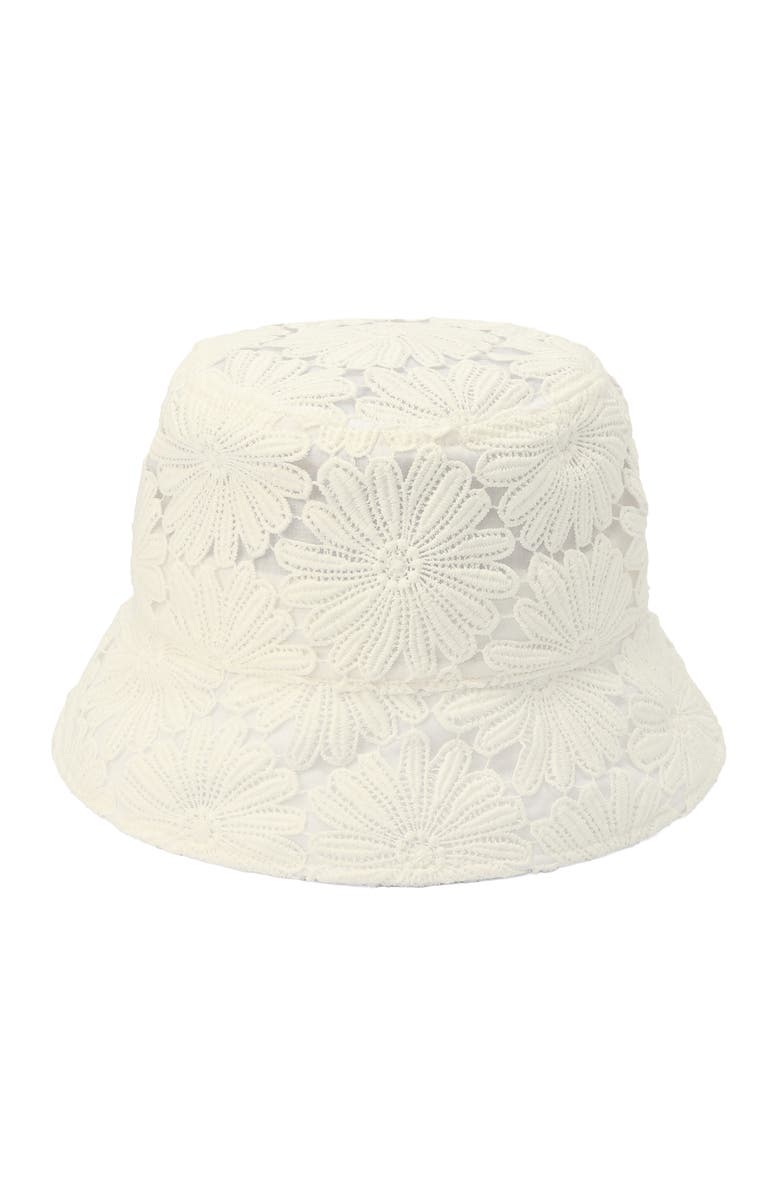 Kate Spade New York daisy lace bucket hat, Alternate, color, Fresh White