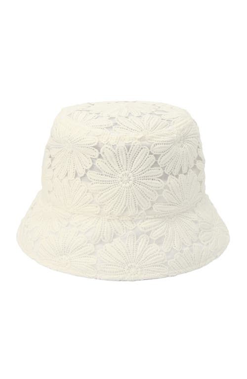 Kate Spade New York Daisy Lace Bucket Hat In Fresh White