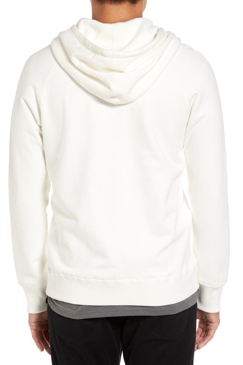 Midweight Terry Slim Zip Hoodie, Alternate, color, WINTER WHITE