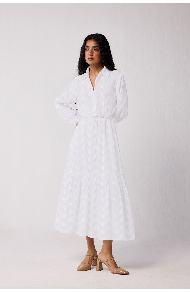 Reistor Flowing Tiered Maxi Dress, Alternate, color, White