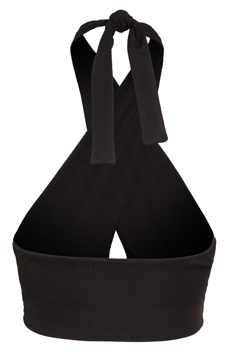 Naked Wardrobe Crossover Halter Crop Top, Alternate, color,