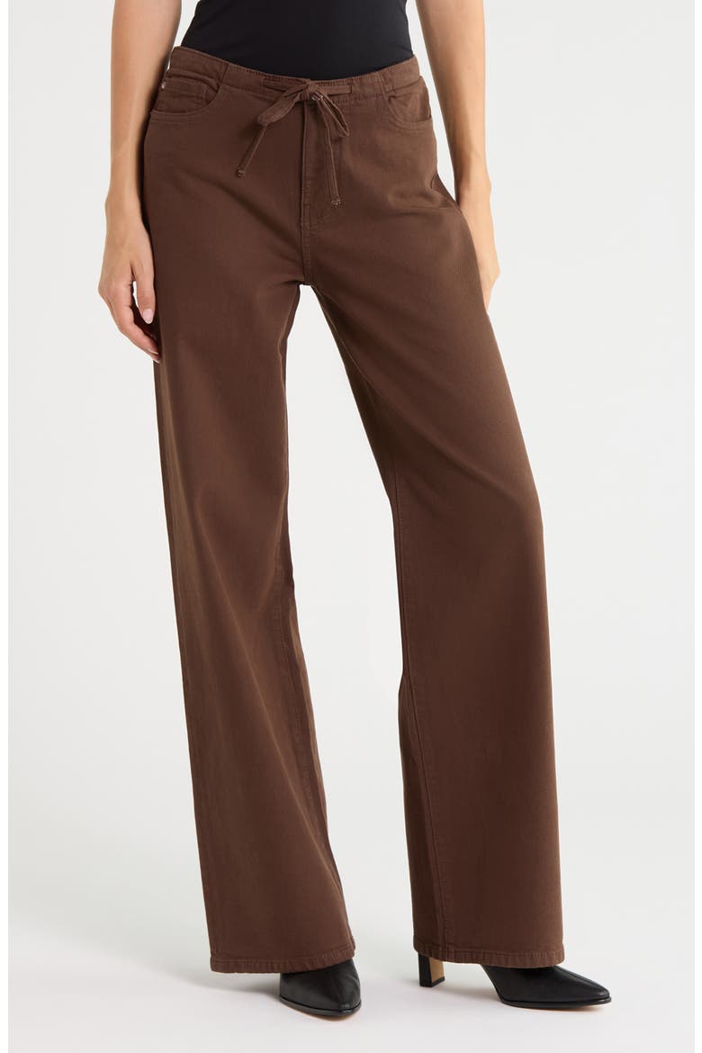 The Big Easy High Waist Wide Leg Drawstring Jeans, Main, color, DARK ROAST