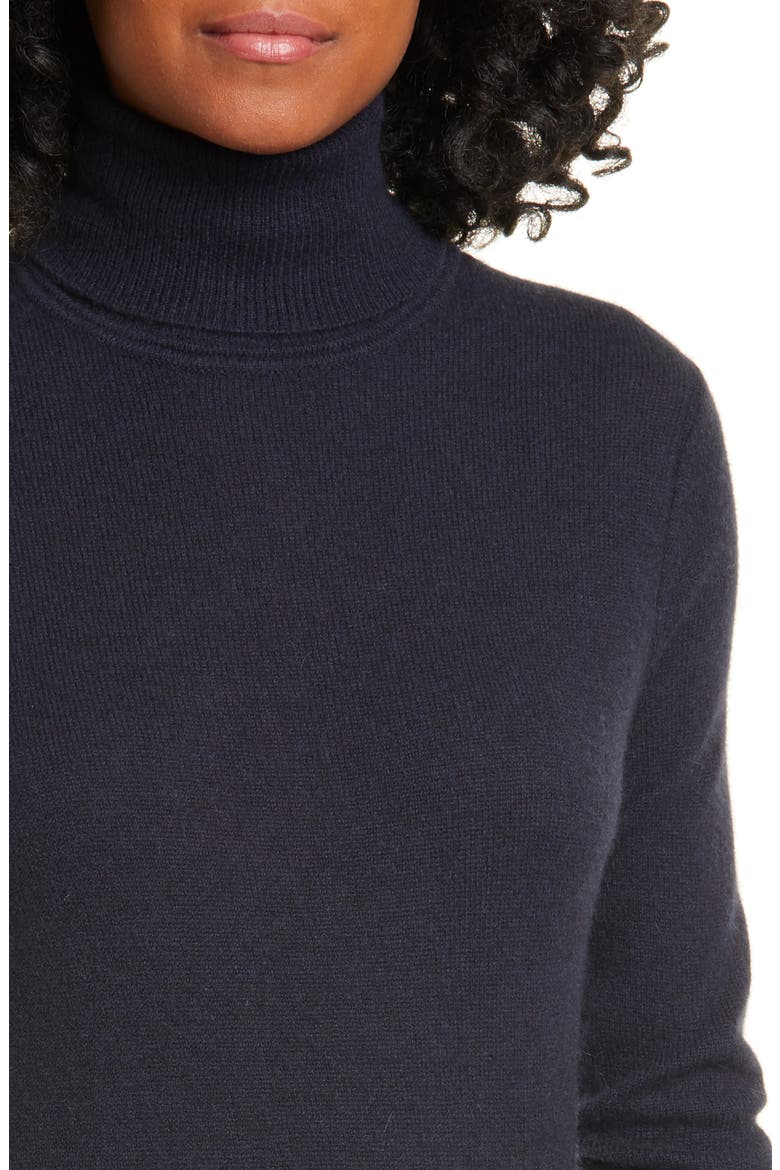 Delafine Cashmere Turtleneck Sweater, Alternate, color, TRUE BLACK