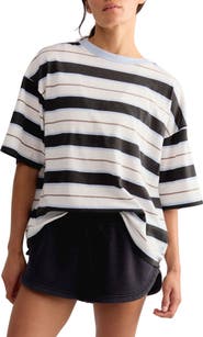 Free People FP Movement Stripe Relaxed Fit Cotton T-Shirt