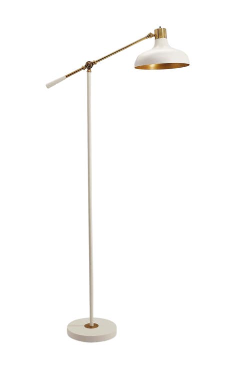 Wyatt Adjustable LED Reading Floor Lamp with Gold Accents