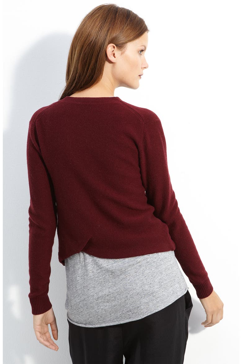 Tucked Back Cardigan, Alternate, color, BURGUNDY
