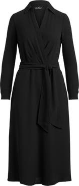 Lauren Ralph Lauren Long Sleeve Georgette Shirtdress