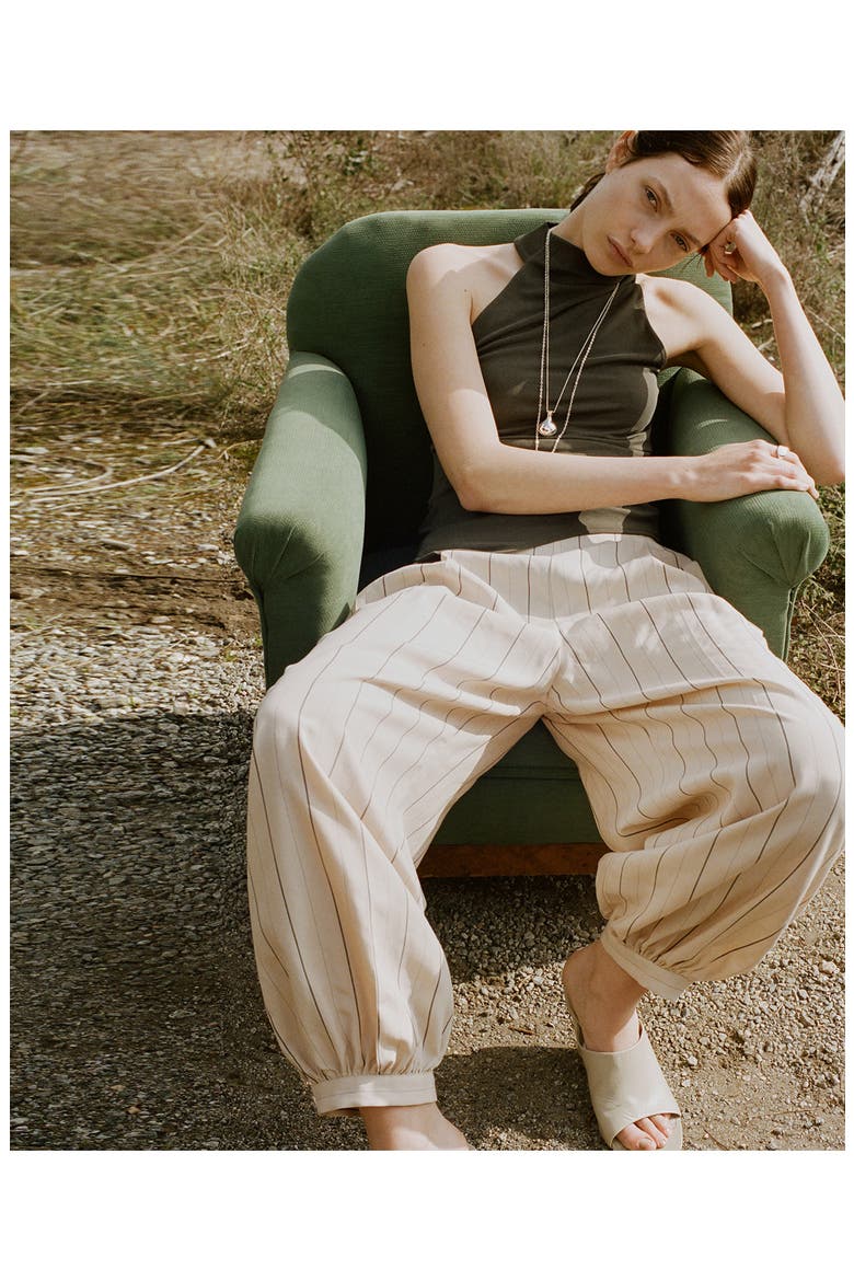 Asymmetric Ruched Top, Alternate, color, KHAKI GREEN