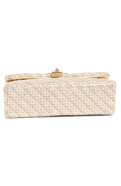 Kurt Geiger London Mini Brixton Lock Mixed Metallic Crossbody Bag In Natural