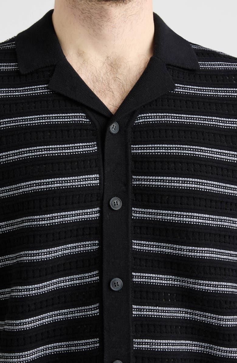 Hunter Truman Short Sleeve Knit Sweater Cardigan, Alternate, color, Black