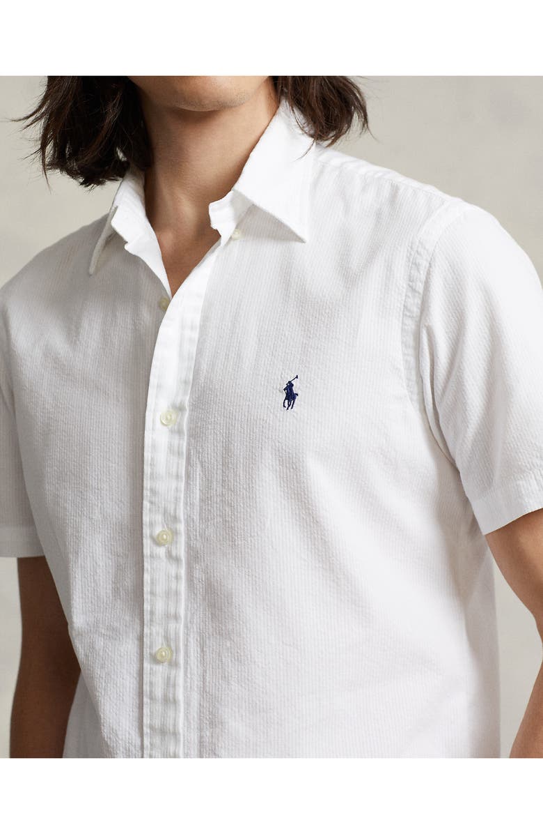 Polo Ralph Lauren Classic Fit Cotton Seersucker Button-Down Shirt, Alternate, color, 