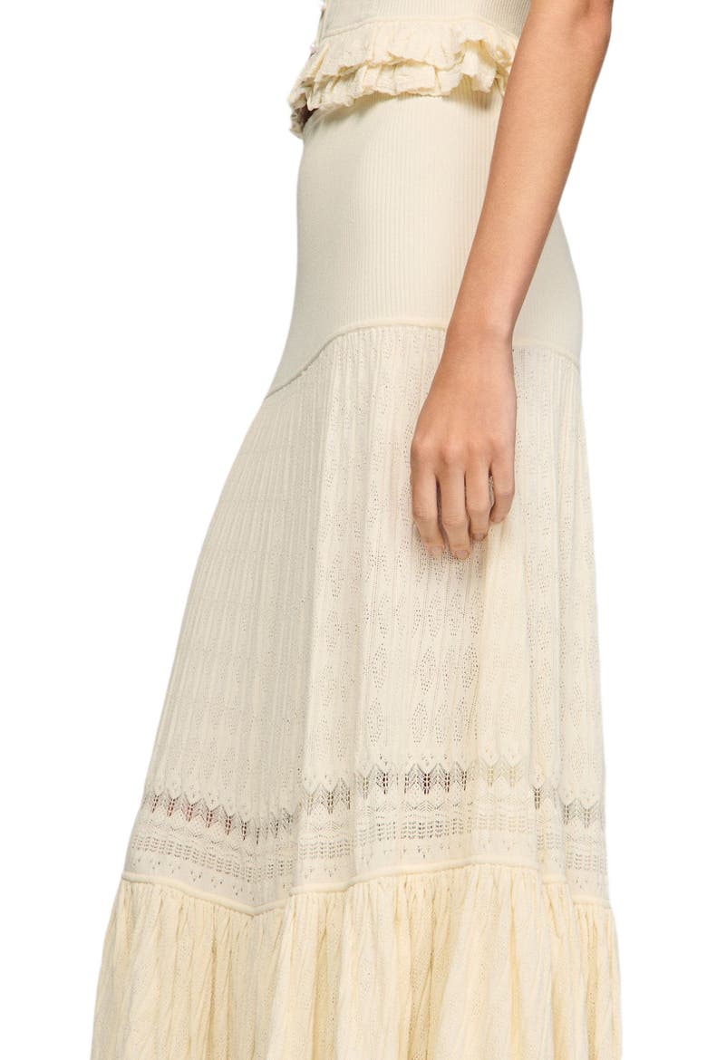 Long knit skirt, Alternate, color, Ecru