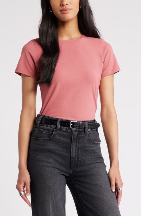 Pima Cotton Blend Crewneck T-Shirt