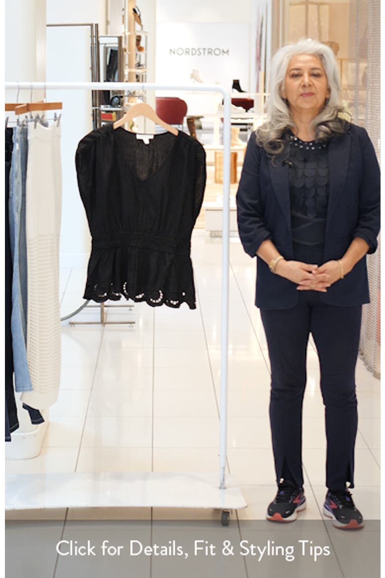 Eyelet Hem Peplum Top video