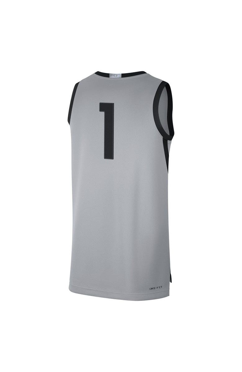 Nike Men's Nike #1 Gray/Black Oregon Ducks Limited Basketball Jersey, Alternate, color, Gray