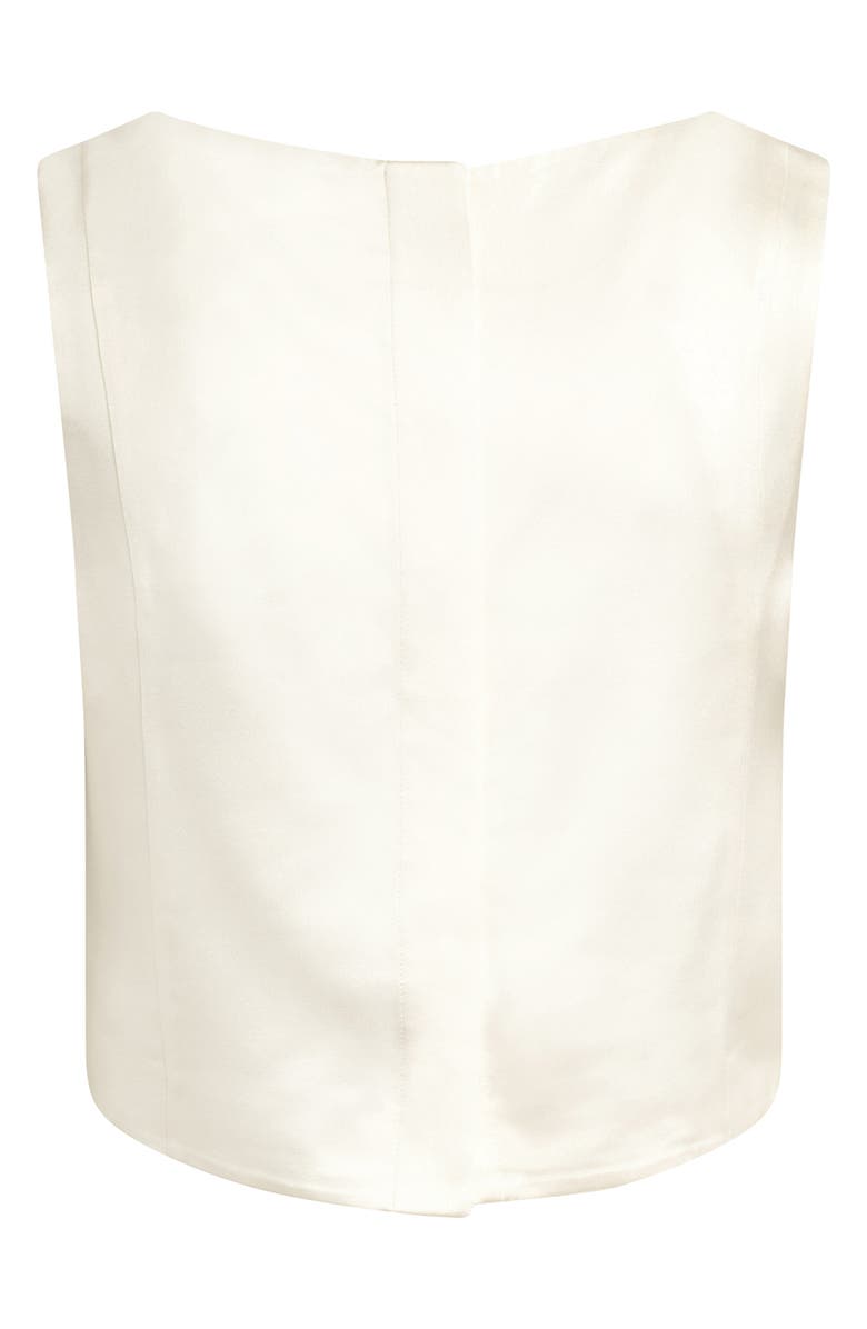 Favorite Daughter The Love Struck Linen Blend Crop Top, Alternate, color, Ivory