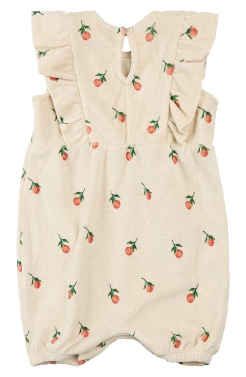 Miles The Label Orange Print Terry Ruffle Romper