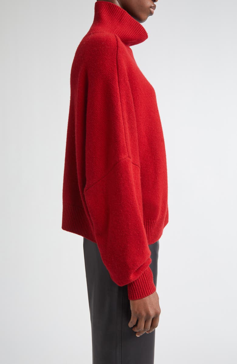 LOULOU DE SAISON Luke Stand Collar Wool & Cashmere Sweater, Alternate, color, Red