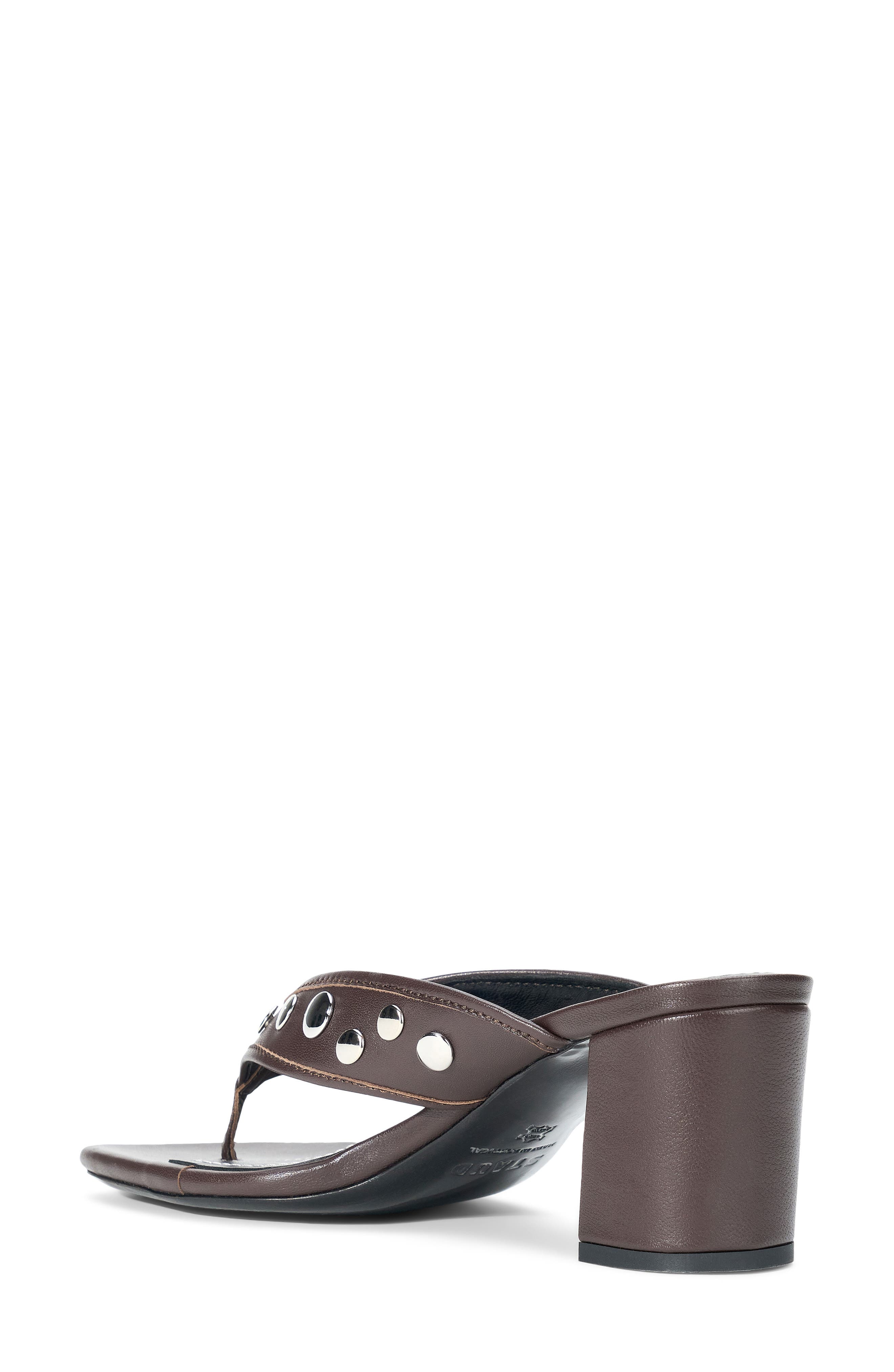 STAUD Nova Studded Thong Block Heel Sandal, Alternate, color, 
