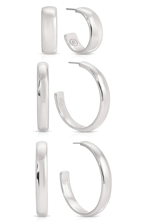 Ettika Hoop Party Set Of 3 Earrings In Silver