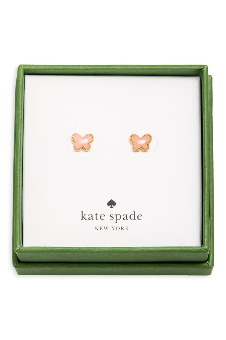Stone Butterfly Stud Earrings, Main, color, BLUSH