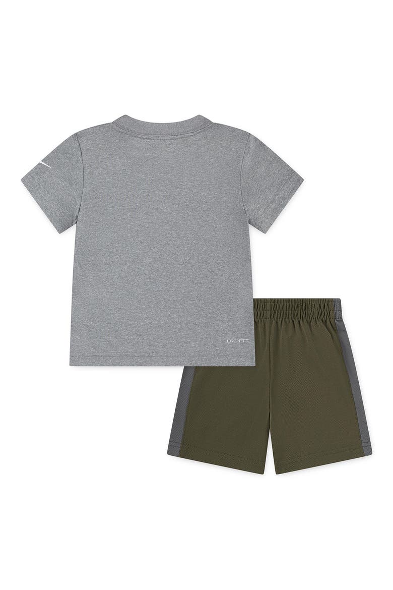 Kids' Swoosh T-Shirt & Shorts Set, Alternate, color, MEDIUM OLIVE