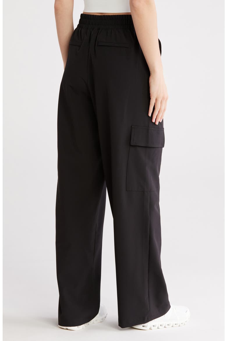 High Waist Wide Leg Cargo Pants, Alternate, color, BLACK
