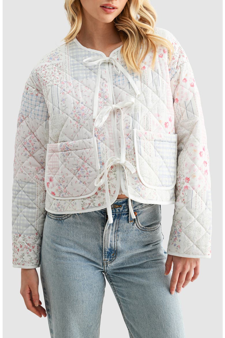 Tie Front Quilted Jacket (Women) | Nordstrom