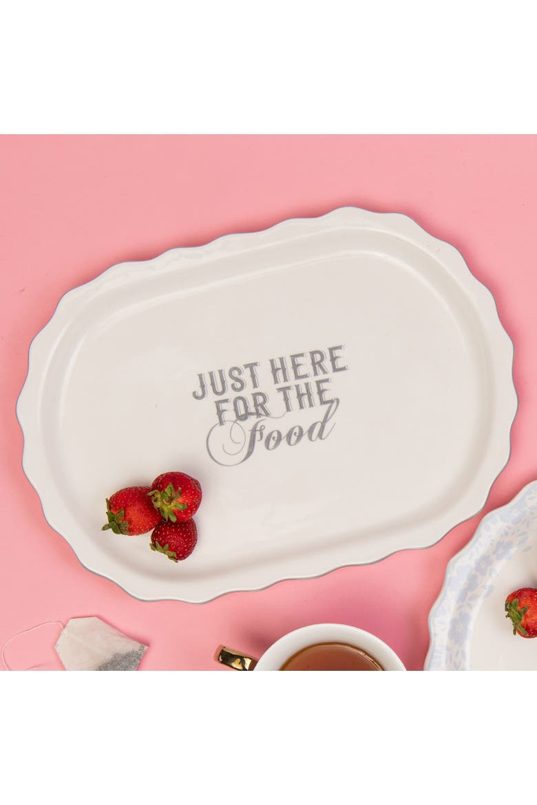 Just Here For The Food Platter Ceramic White, Alternate, color, White
