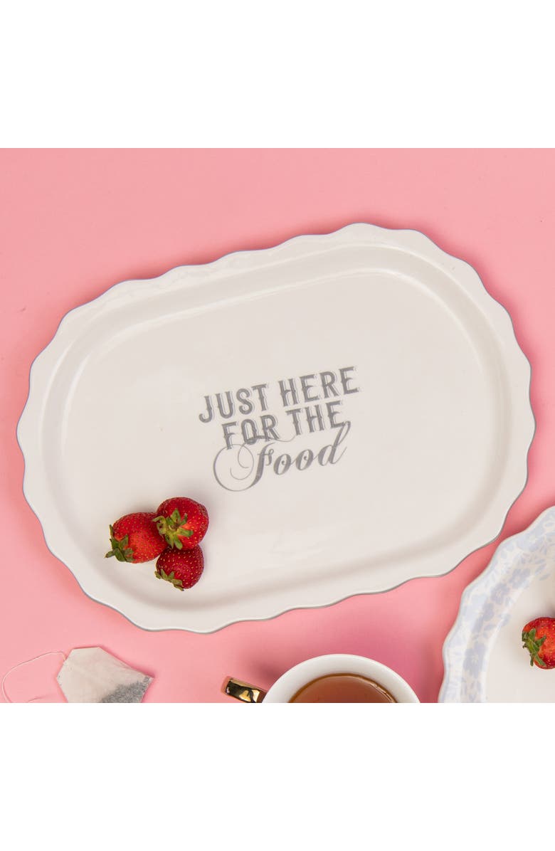 Totalee Gift Just Here For The Food Platter Ceramic White, Alternate, color, 