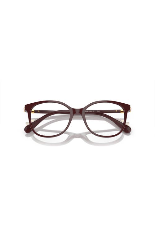 Swarovski 51mm Square Optical Glasses In Burgundy