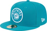 New Era Men's New Era Aqua Miami Dolphins Checkered 59FIFTY Fitted Hat