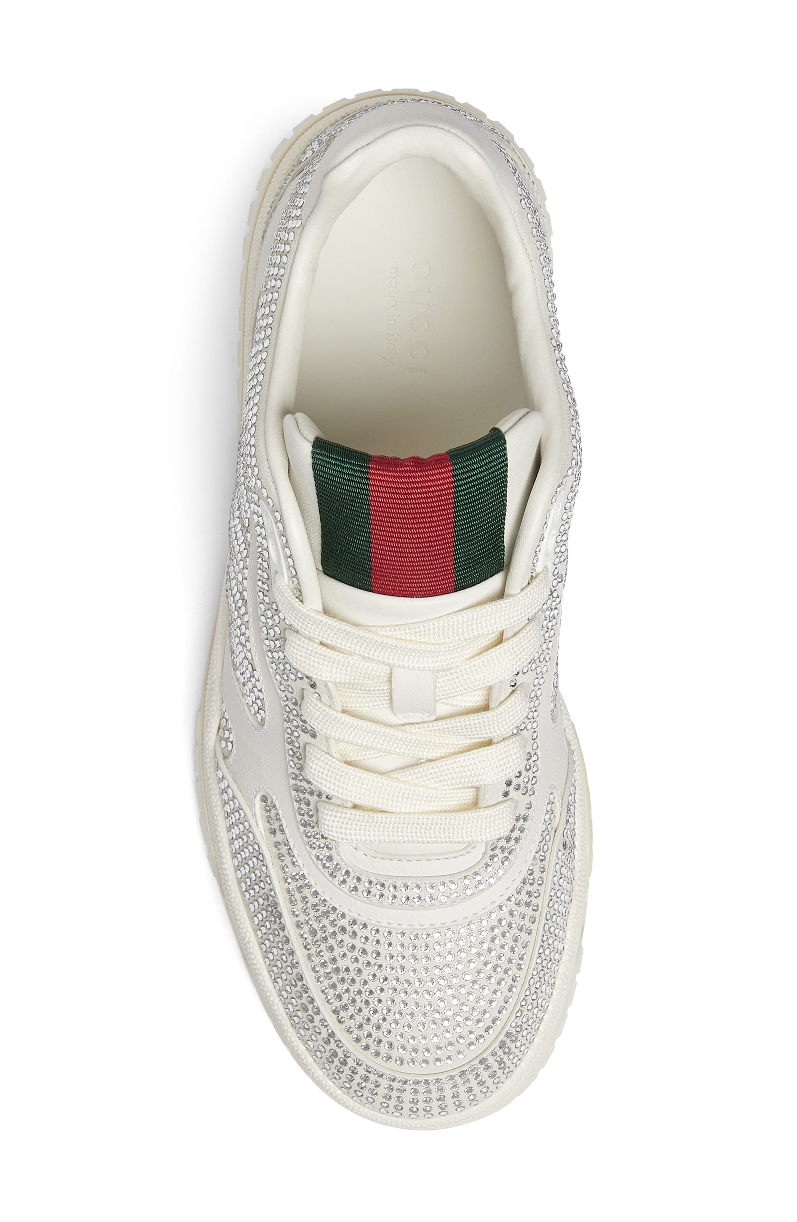 Gucci Re-Web Crystal Studded Sneaker, Alternate, color, 