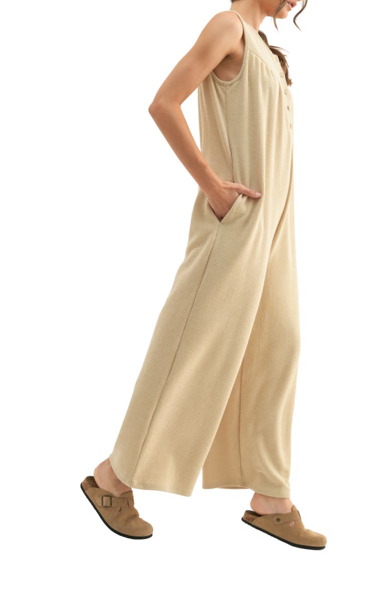 WISHLIST Rib Knit Wide Leg Jumpsuit, Alternate, color,