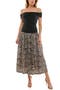Off-the-Shoulder Mix Media Midi Dress