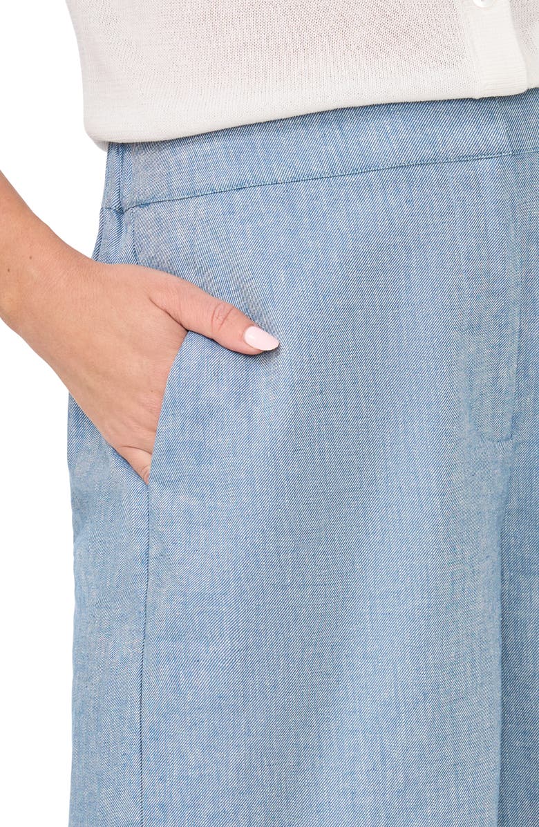 Halogen<sup>®</sup> Chambray Pintuck Cotton & Linen Blend Shorts, Alternate, color, 